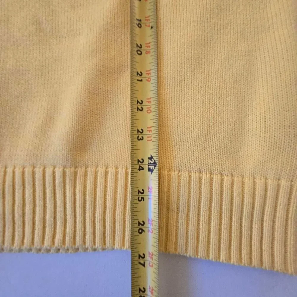 Polo Ralph Lauren Mens Quarter Zip Cotton Mock Neck Sweater Yellow Size Large